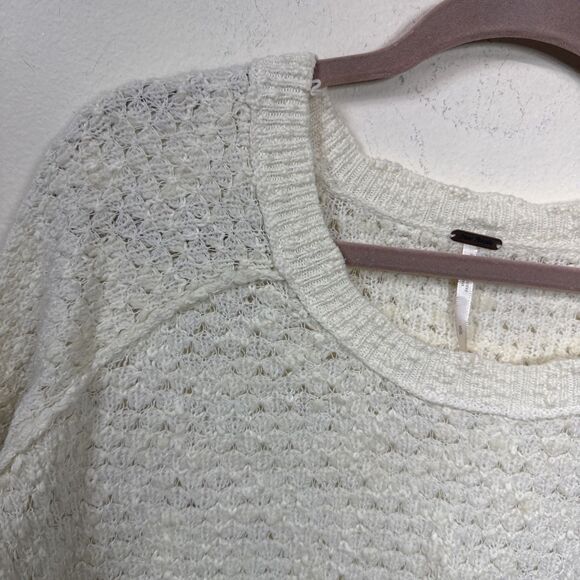 (R1) FREE PEOPLE BOAT NECK KNIT SWEATER, BOHEMIAN STYLE, Sz S - Picture 7 of 10